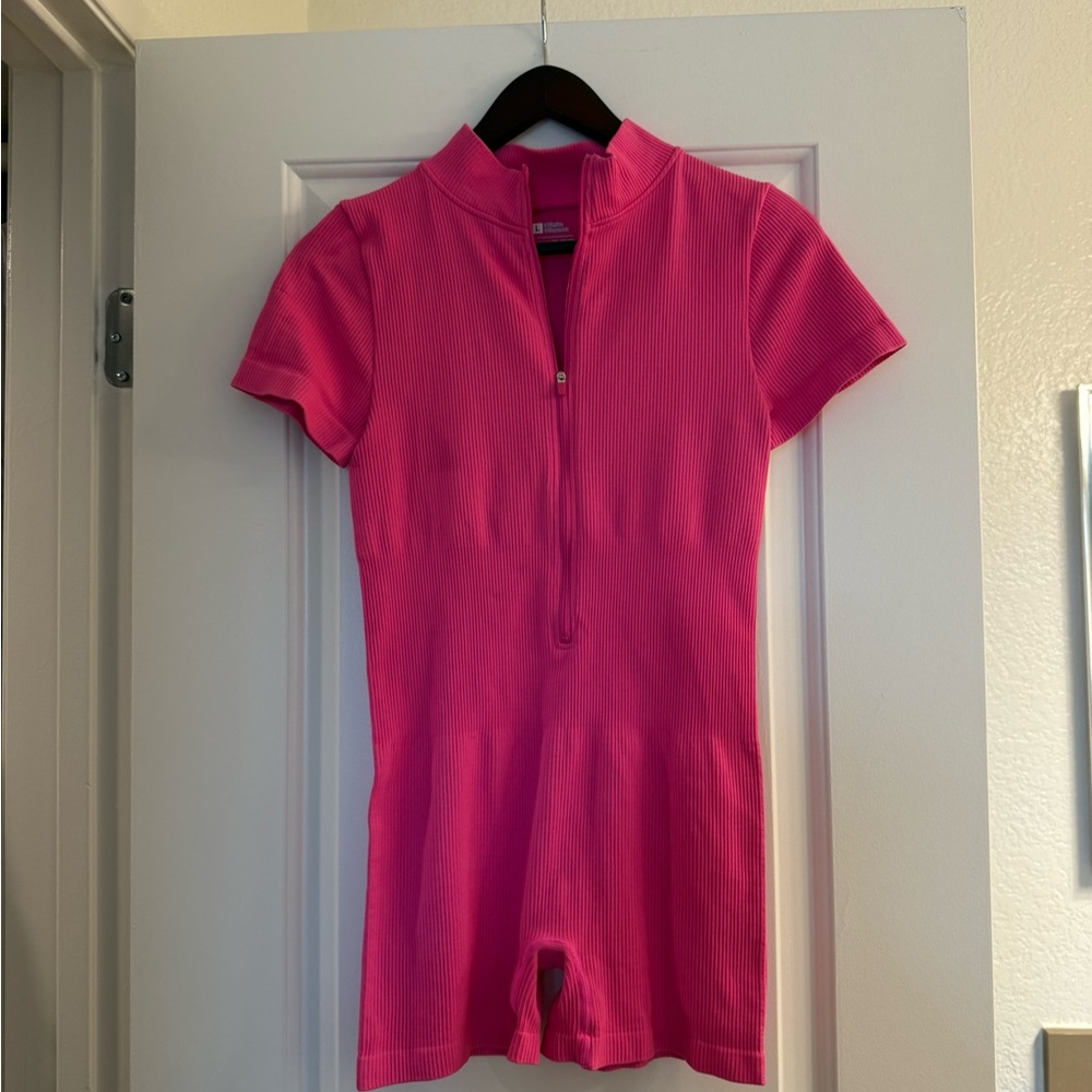Women's Pink Short Sleeve Onepiece